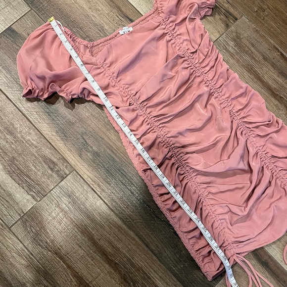 Love Tree Ruched Pink Bodycon Mini Dress with Drawstring - Picture 6 of 11